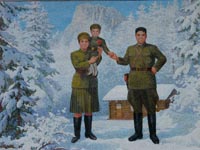 Gemälde 'Der Stern von Korea' am Paektu-San